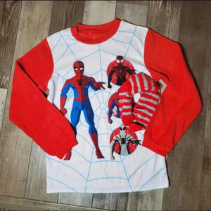 NWT Marvel Spider-Man 2 Piece Pajama Set Boys Size L (12-14) Red White Blue